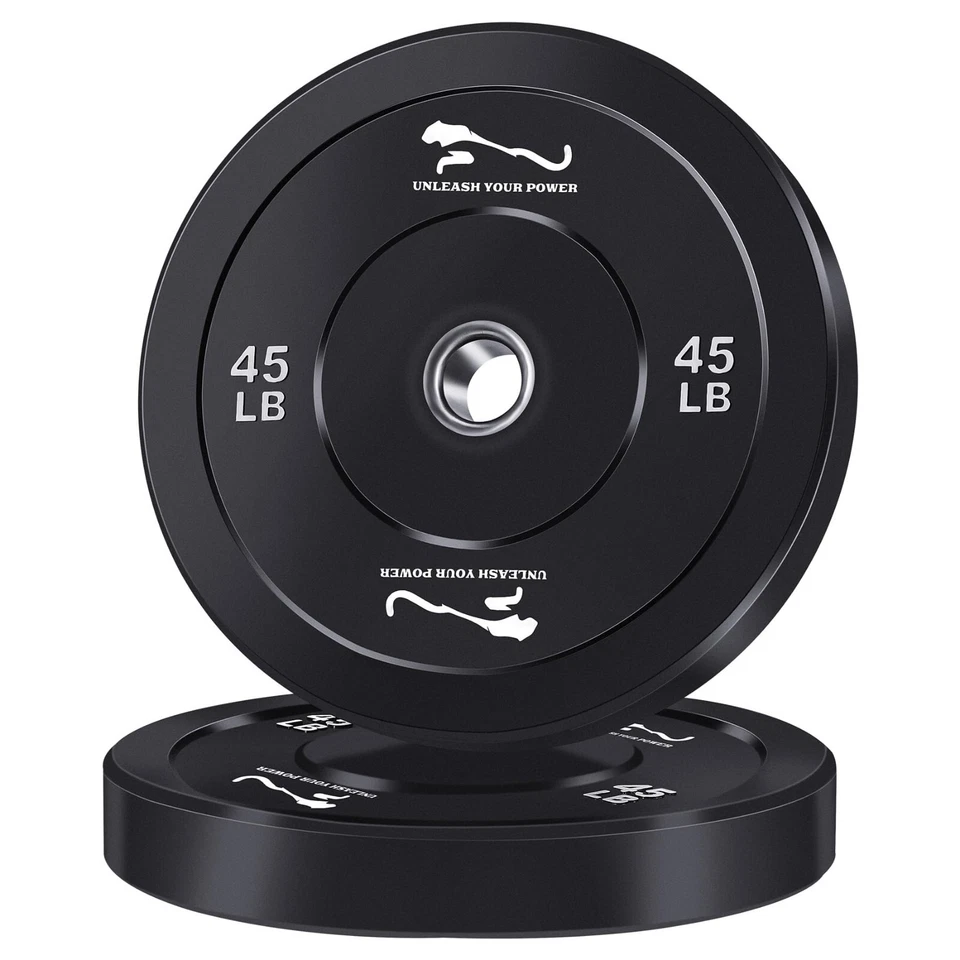 Juego de 2 placas de peso olímpicas de 45 lb, ajuste universal de 2 pulgadas, para entrenamiento de fuerza Foto 1 de 4