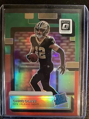 Chris Olave 2022 Donruss #P-309 Optic Rated Rookie Preview Red & Green Prizm - Image 1 of 2
