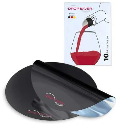 Dropsaver ""stop the drop"" 10 pz. Pellicola versatore vino versabottiglie nero