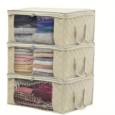 Caja de almacenamiento de ropa de 1/3 pieza, organizador de armario plegable, bolsa de almacenamiento grande Foto 1 de 4