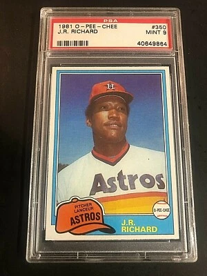 JR Richard 1981 O-Pee-Chee Baseball Card #350 Graded PSA 9 MINT Astros POP 4 - Image 1 of 2