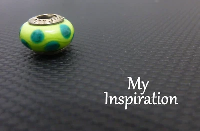 Cuentas de cristal de Murano SilveRado lima con manchas verdes My Inspiration AD42 Foto 1 de 2