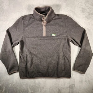 LL Bean Sweater Mens Large Gray Slightly Fitted Gorpcore 1/4 Snap Pullover - Picture 1 of 10