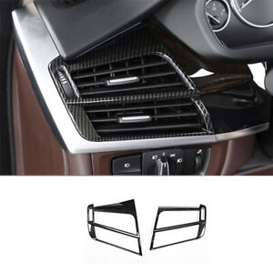 For BMW X5 X6 F15 F16 2014-2018 Carbon Fiber L&R AC Air Outlet Vent Cover Trim