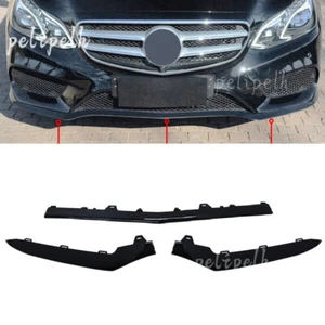 3x Bright Black Front Bumper Moulding Trim For 14-15 Mercedes-Benz E Class W212 - Picture 1 of 4