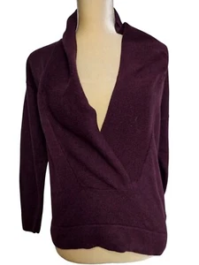 SIGRID OLSEN S Olive Rayon Blend Deep V Neck Knite Sweater Pullover Top Size M - Picture 1 of 16