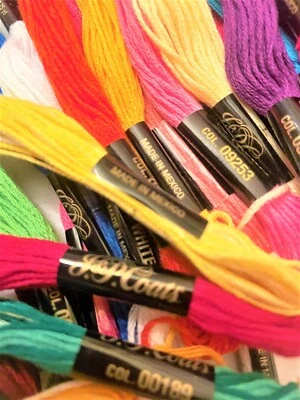 Lot of 30  J. + P. COATS Floss Embroidery Thread Skeins Multi-Colors - Image 1 of 4