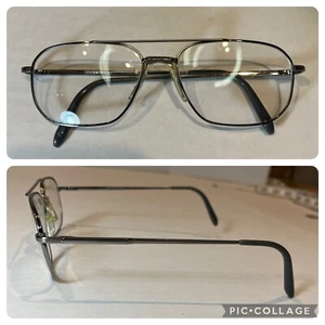 Vintage Stetson Men's Aviator Full Rim Metal Eyeglasses Frames Crossbar Silver - Picture 1 of 10
