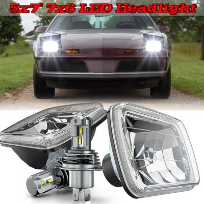 Faro LED de haz alto bajo DOT para Pontiac Fiero 84-88 Firebird 82-90 2X 5x7" 7x6 Foto 1 de 4
