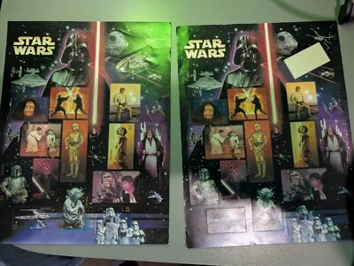 Juego de hojas de estampillas postales de 41 centavos Star Wars USPS Star 2007 30 aniversario dos hojas Foto 1 de 4