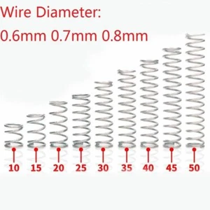 0.6mm 0.7mm 0.8mm 10pcs 304 Stainles Steel Spring Compression Pressure Springs - Picture 1 of 5