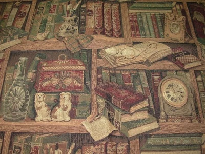 TELA TAPICERÍA TAPICERÍA TAPICERÍA BIBLIOTECA LIBROS REGAL 10 YARDAS POR MENOS Foto 1 de 4