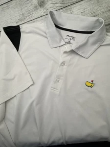 The Masters Performance Tech Polo Golf Shirt Mens XXL White Black Short Sleeve - Picture 1 of 3