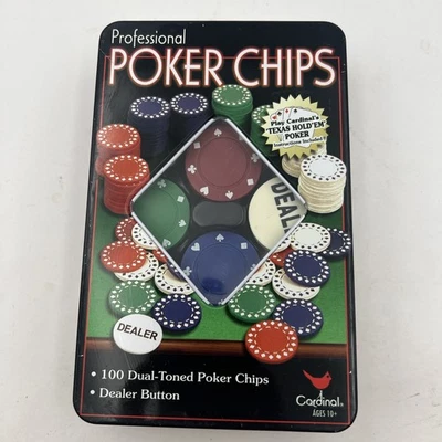Cardinal Professional Poker Chips Dual Toned Set Of 100 Total W Dealer Chip NIB - Image 1 of 4