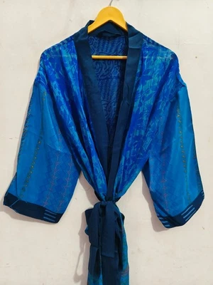 Lounge носить бесплатный размер вечеринки износ купальное платье индийское сари шелк кимоно, B-5730 - Изображение 1 из 4