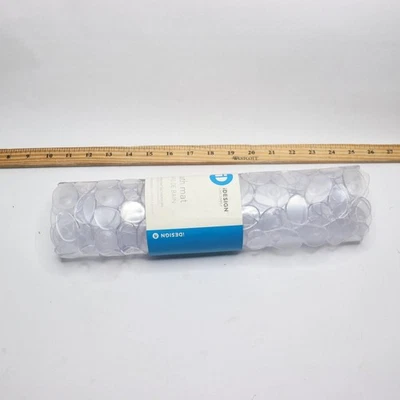 interDesign 13.75 in. x 26.5 in. Pebblz Bath Mat in Clear - Image 1 of 4