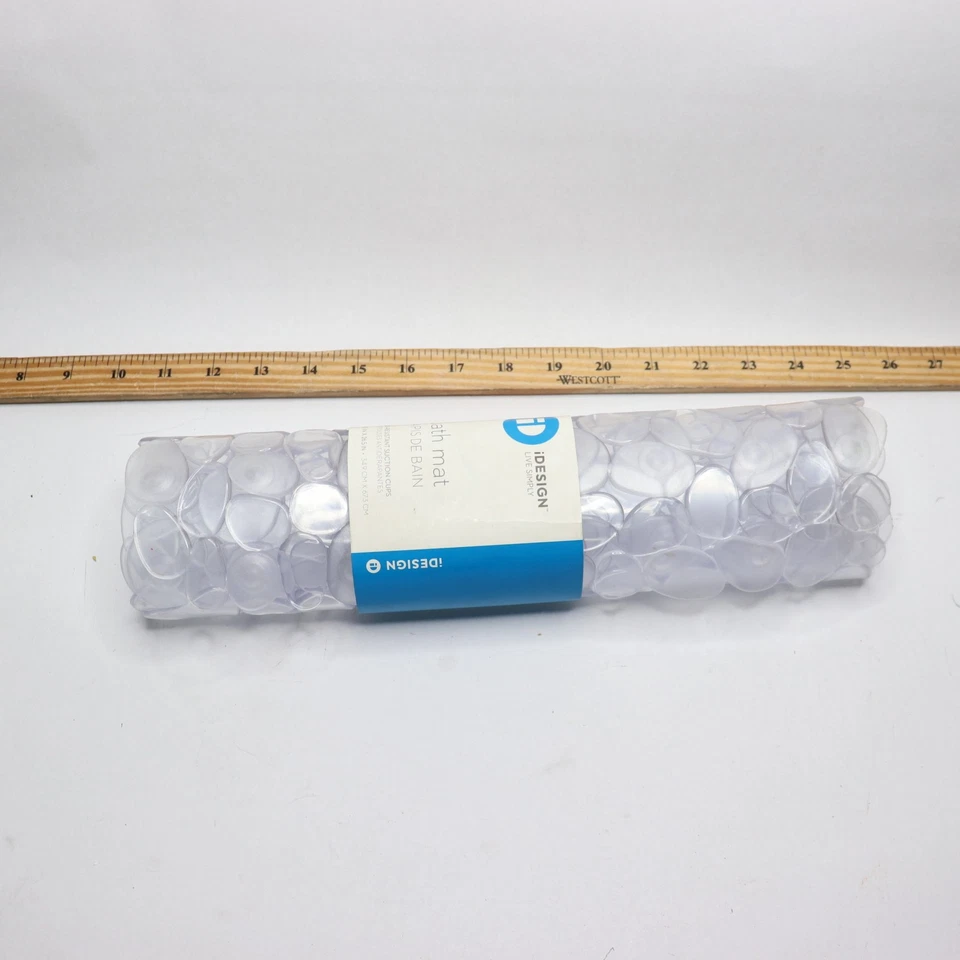 interDesign 13.75 in. x 26.5 in. Pebblz Bath Mat in Clear - Image 1 of 4