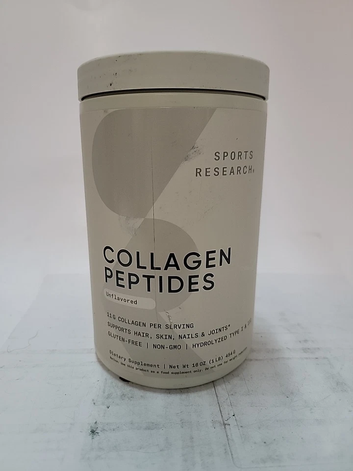 Polvo de péptidos de colágeno Sports Research sin sabor cabello piel uñas BB7/28 Foto 1 de 4