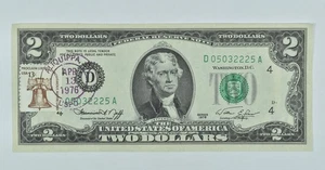 1976 $2 FRN Note First Day of Issue Stamp - Liberty Bell Stamp *7611 - Picture 1 of 5