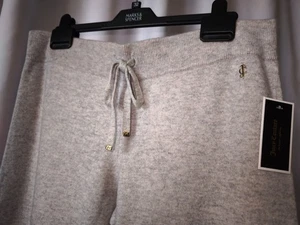 Pantalones deportivos Juicy Couture etiqueta negra 100 % cachemir tejido con cordón L nuevos con etiquetas - Imagen 1 de 23