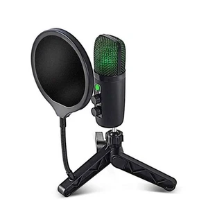 Microphone USB Condensateur Microphone Gaming pour PC avec Éclairage RVB Brillant3634 - Photo 1/10