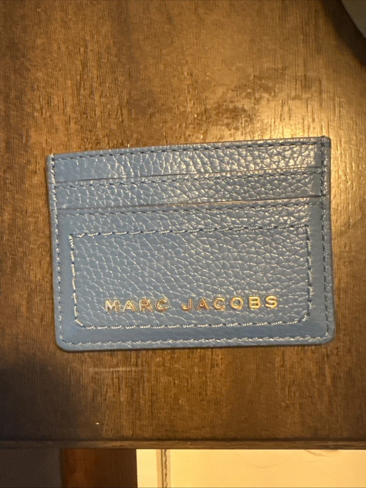 Cartera con tarjetero de cuero granulado genuino azul MARC JACOBS | NUEVA CON ETIQUETAS Foto 1 de 3
