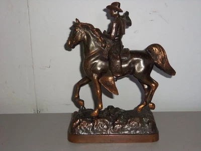 Bronze Dodge Horse/Cowboy Statue - Image 1 of 4