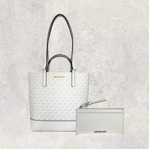 Michael Kors MK Tasche Shopper Portmonee Geldbörse Jet Set Kelli Empire Weiß NEU - Bild 1 von 21