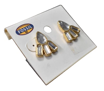 Pendientes Abanico Cristal Fósil Tono Dorado ¡Nuevos! Nuevo con etiquetas Foto 1 de 4