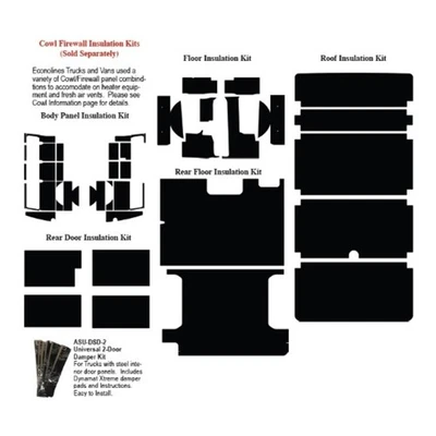 Kit de amortiguador de sonido de aislamiento para camioneta de pasajeros completa Ford Econoline 1965-67 Foto 1 de 4