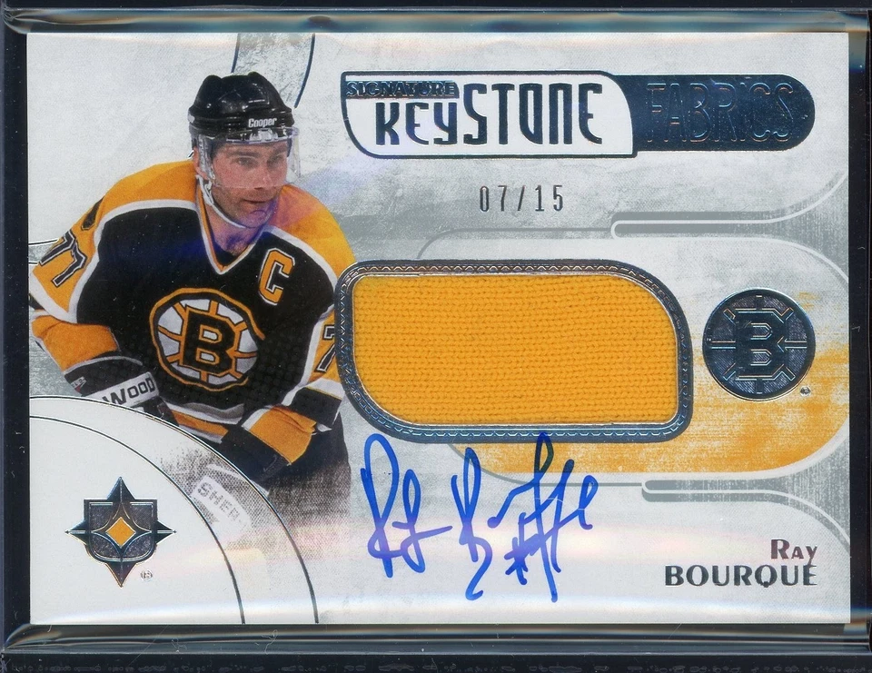 2016-17 Ultimate Collection Keystone Fabrics /15 Ray Bourque Auto #SKF-RB FG01 - Image 1 of 2