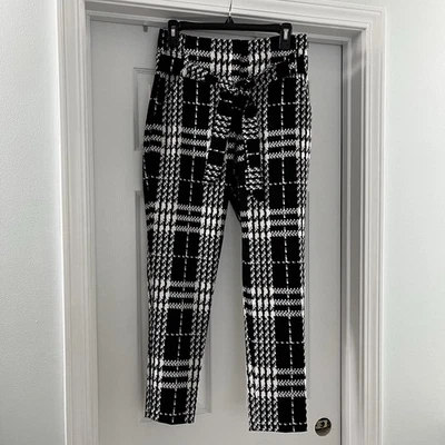Pantalones de vestir para mujer 7th Avenue Design Studio talla 4P blancos y negros elásticos a cuadros    Foto 1 de 4