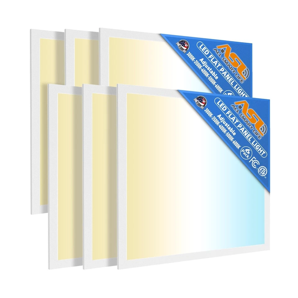LED Flat Panel Light 2x2 Foot 5CCT Selectable 0-10V Dimmable 7200 Lumens 6 Pack - Image 1 of 4