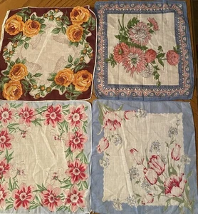 4 pañuelos florales de algodón para dama de colección - Imagen 1 de 5
