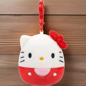 Squishmallows Sanrio 3.5-Inch Hello Kitty Official Jazwares Plush Bag Clip Red  - Picture 1 of 1