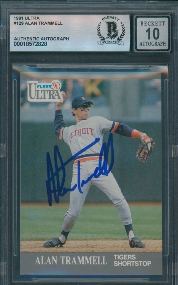 Ultra #129 1991 Alan Trammell Beckett auténtico firmado automático 10 *2828 Foto 1 de 1