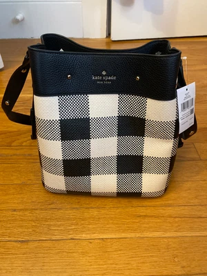 Kate Spade Marti Bucket Bag Black And White Check - Image 1 of 4