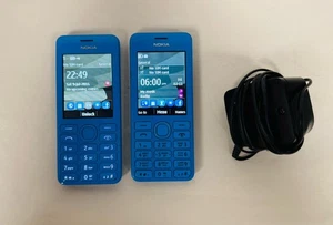 Nokia 206 Blue Mobile Phone x 2 & Charger – WORKING - Picture 1 of 11