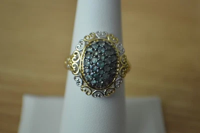 Anillo de Alejandrita Narsipatnam Cambio de Color 0.90ct 18K YG Sobre Plata Fina Talla 7 Foto 1 de 4