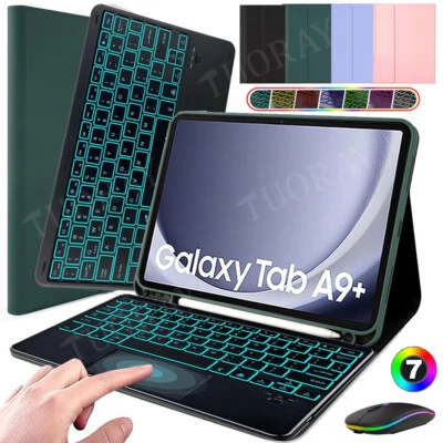 For Samsung Galaxy Tab A9+ 11" 2023 Tablet Touchpad Backlit Keyboard Case Mouse - Image 1 of 4