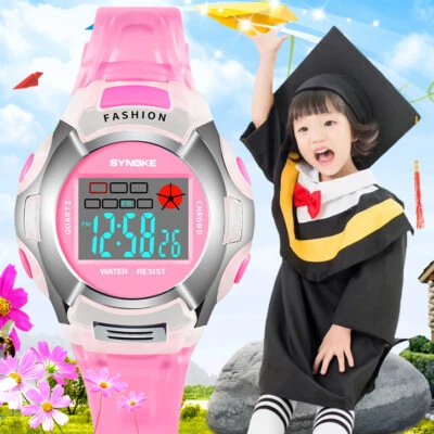 Relojes digitales multifunción impermeables para niños alarma luminosa regalos de día para niños Foto 1 de 4