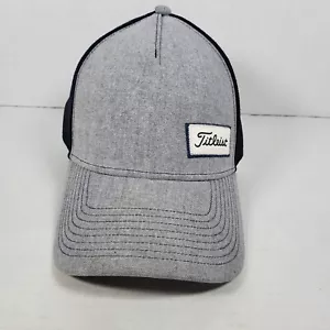 Titleist Golf Medium Large Gray Front Blue Mesh Back Fitted Hat - Picture 1 of 10