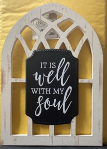 Brownlow It is Well with My Soul Arched Wood w metal Sign New 11 x 15.5 - Picture 1 of 2