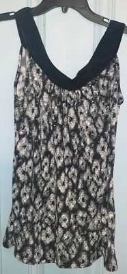 New Directions Black Tank Top With Glitter Large - Изображение 1 из 3