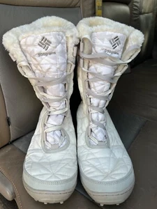 Columbia 200 grams Powder Summit ivory lQuilted Winter Snow Boots womens 10 - Picture 1 of 9
