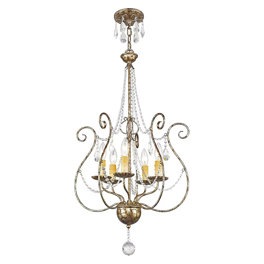 Lámpara de araña tradicional Livex Isabella de bronce envejecido de 5 luces 51907-36 Foto 1 de 1