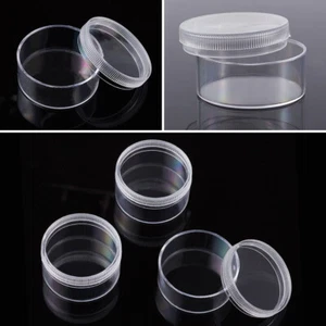 12pcs Clear Mini Empty Plastic Jars Bead Containers Round Storage Organizer 38mm - Picture 1 of 12