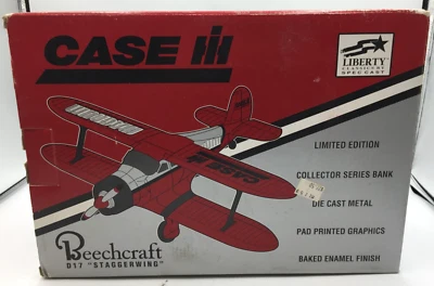 New In Box Beechcraft D17 Staggerwing 1/32 Die Cast Metal Bank by SpecCast 1996 - Image 1 of 4