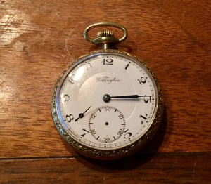 ¡RELOJ BOLSILLO FABULOSO DECO WELLINGTON LLENO DE ORO QUE NO FUNCIONA! - Imagen 1 de 9