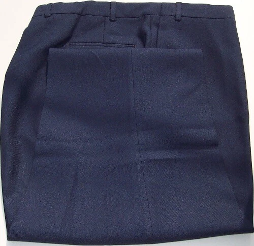 Dress Slacks - Dark Navy - Polyester Stretch Fabric- Full Cut- Higgins- USA- 76" - Image 1 of 1
